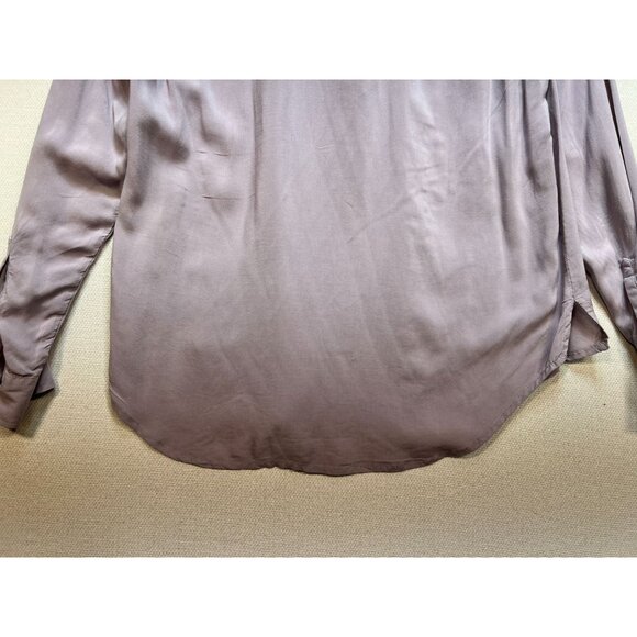 Gap Womens Long Sleeve Blouse Top Size M Mauve Ruffle Top Business Travel Chic - Picture 11 of 11